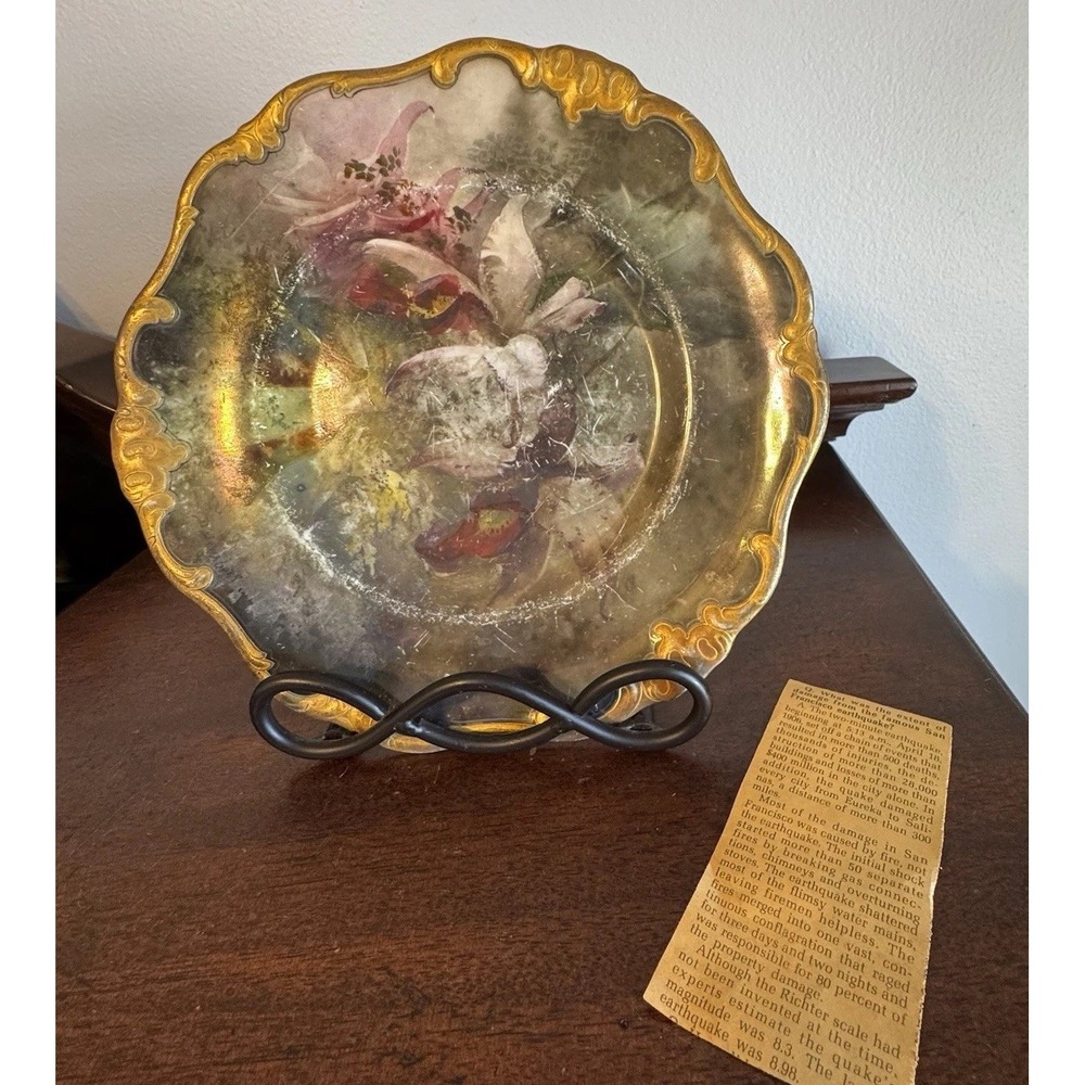 9 3/8" Royal Doulton Cabinet Plate, Relic 1906 San Francisco Earthquake Fire